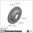 ZIMMERMANN BLACK Z 600.3229.54 Bremsscheibe links, 330x28mm, 7/5, 5x130, innenbelüftet, geschlitzt, beschichtet, hochgekohlt