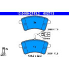 ATE | Bremsbelagsatz, Scheibenbremse | 13.0460-2743.2 ATE | Bremsbelagsatz, Scheibenbremse | 13.0460-2743.2