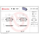 Brembo | Bremsbelagsatz, Scheibenbremse | P 85 117 Brembo | Bremsbelagsatz, Scheibenbremse | P 85 117