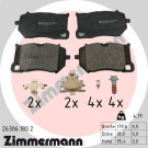 Zimmermann | Bremsbelagsatz, Scheibenbremse | 26306.180.2 Zimmermann | Bremsbelagsatz, Scheibenbremse | 26306.180.2