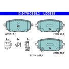 ATE | Bremsbelagsatz, Scheibenbremse | 13.0470-3888.2 ATE | Bremsbelagsatz, Scheibenbremse | 13.0470-3888.2