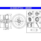 ATE | Bremstrommel | 24.0220-0718.2