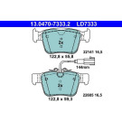 ATE | Bremsbelagsatz, Scheibenbremse | 13.0470-7333.2 ATE | Bremsbelagsatz, Scheibenbremse | 13.0470-7333.2