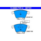 ATE | Bremsbelagsatz, Scheibenbremse | 13.0460-7191.2 ATE | Bremsbelagsatz, Scheibenbremse | 13.0460-7191.2