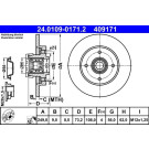 ATE 24.0109-0171.2 Bremsscheibe 249,0x9,0mm, 4x108,0, voll, beschichtet