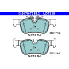 ATE | Bremsbelagsatz, Scheibenbremse | 13.0470-7315.2 ATE | Bremsbelagsatz, Scheibenbremse | 13.0470-7315.2