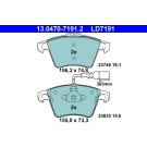 ATE | Bremsbelagsatz, Scheibenbremse | 13.0470-7191.2 ATE | Bremsbelagsatz, Scheibenbremse | 13.0470-7191.2