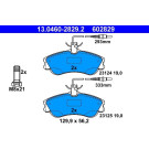 ATE | Bremsbelagsatz, Scheibenbremse | 13.0460-2829.2 ATE | Bremsbelagsatz, Scheibenbremse | 13.0460-2829.2