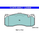 ATE | Bremsbelagsatz, Scheibenbremse | 13.0470-4848.2 ATE | Bremsbelagsatz, Scheibenbremse | 13.0470-4848.2
