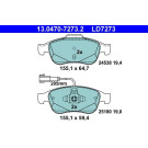 ATE | Bremsbelagsatz, Scheibenbremse | 13.0470-7273.2 ATE | Bremsbelagsatz, Scheibenbremse | 13.0470-7273.2
