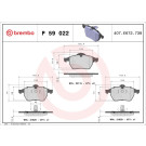 Brembo | Bremsbelagsatz, Scheibenbremse | P 59 022