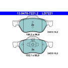 ATE | Bremsbelagsatz, Scheibenbremse | 13.0470-7221.2 ATE | Bremsbelagsatz, Scheibenbremse | 13.0470-7221.2