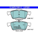 ATE | Bremsbelagsatz, Scheibenbremse | 13.0470-7251.2 ATE | Bremsbelagsatz, Scheibenbremse | 13.0470-7251.2