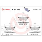 Brembo | Bremsbelagsatz, Scheibenbremse | P 11 014 Brembo | Bremsbelagsatz, Scheibenbremse | P 11 014