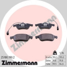 Zimmermann | Bremsbelagsatz, Scheibenbremse | 25180.190.2 Zimmermann | Bremsbelagsatz, Scheibenbremse | 25180.190.2