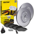 TEXTAR PRO+ 92229805 Bremsscheibe 340mm + Bremsbeläge 2473803 mit integriertem Verschleißwarnkontakt