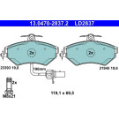 ATE | Bremsbelagsatz, Scheibenbremse | 13.0470-2837.2 ATE | Bremsbelagsatz, Scheibenbremse | 13.0470-2837.2