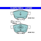 ATE | Bremsbelagsatz, Scheibenbremse | 13.0470-7269.2 ATE | Bremsbelagsatz, Scheibenbremse | 13.0470-7269.2