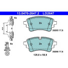 ATE | Bremsbelagsatz, Scheibenbremse | 13.0470-2647.2 ATE | Bremsbelagsatz, Scheibenbremse | 13.0470-2647.2
