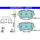 ATE | Bremsbelagsatz, Scheibenbremse | 13.0470-2773.2 ATE | Bremsbelagsatz, Scheibenbremse | 13.0470-2773.2