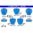 ATE | Bremsbelagsatz, Scheibenbremse | 13.0460-2700.2 ATE | Bremsbelagsatz, Scheibenbremse | 13.0460-2700.2