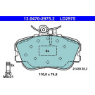 ATE | Bremsbelagsatz, Scheibenbremse | 13.0470-2975.2 ATE | Bremsbelagsatz, Scheibenbremse | 13.0470-2975.2