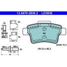 ATE | Bremsbelagsatz, Scheibenbremse | 13.0470-3836.2 ATE | Bremsbelagsatz, Scheibenbremse | 13.0470-3836.2
