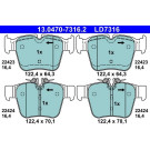 ATE | Bremsbelagsatz, Scheibenbremse | 13.0470-7316.2 ATE | Bremsbelagsatz, Scheibenbremse | 13.0470-7316.2