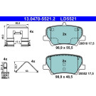 ATE | Bremsbelagsatz, Scheibenbremse | 13.0470-5521.2 ATE | Bremsbelagsatz, Scheibenbremse | 13.0470-5521.2