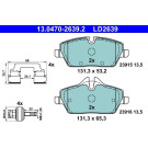 ATE | Bremsbelagsatz, Scheibenbremse | 13.0470-2639.2 ATE | Bremsbelagsatz, Scheibenbremse | 13.0470-2639.2
