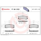 Brembo | Bremsbelagsatz, Scheibenbremse | P 54 012 Brembo | Bremsbelagsatz, Scheibenbremse | P 54 012