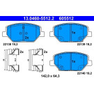 ATE | Bremsbelagsatz, Scheibenbremse | 13.0460-5512.2 ATE | Bremsbelagsatz, Scheibenbremse | 13.0460-5512.2