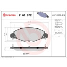Brembo | Bremsbelagsatz, Scheibenbremse | P 61 072 Brembo | Bremsbelagsatz, Scheibenbremse | P 61 072