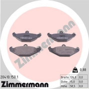 Zimmermann | Bremsbelagsatz, Scheibenbremse | 20410.150.1