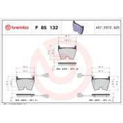 Brembo | Bremsbelagsatz, Scheibenbremse | P 85 132