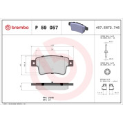 Brembo | Bremsbelagsatz, Scheibenbremse | P 59 057