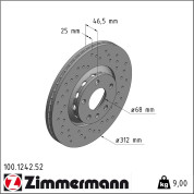 Zimmermann | Bremsscheibe | 100.1242.52