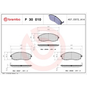 Brembo | Bremsbelagsatz, Scheibenbremse | P 30 010