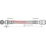 Metzger | Bremsschlauch | 4116213