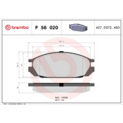 Brembo | Bremsbelagsatz, Scheibenbremse | P 56 020