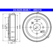 ATE | Bremstrommel | 24.0220-0048.1