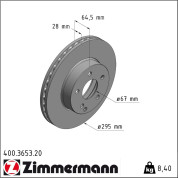 Zimmermann | Bremsscheibe | 400.3653.20