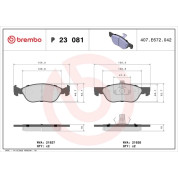 Brembo | Bremsbelagsatz, Scheibenbremse | P 23 081