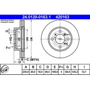 ATE | Bremsscheibe | 24.0120-0163.1