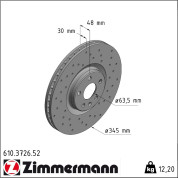 Zimmermann | Bremsscheibe | 610.3726.52