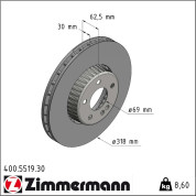 Zimmermann | Bremsscheibe | 400.5519.30