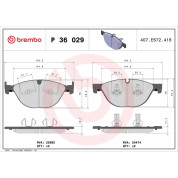 Brembo | Bremsbelagsatz, Scheibenbremse | P 36 029