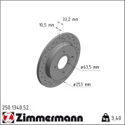 Zimmermann | Bremsscheibe | 250.1340.52