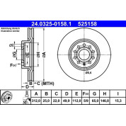 ATE | Bremsscheibe | 24.0325-0158.1