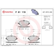 Brembo | Bremsbelagsatz, Scheibenbremse | P 61 119